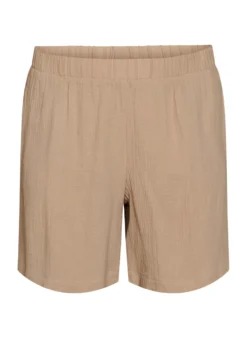 Hoch taillierte Shorts aus Baumwoll-Musselin