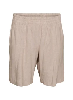 Hoch taillierte Shorts aus Leinen und Viskose