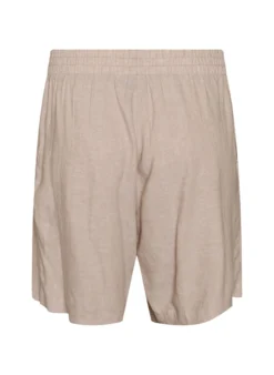 Hoch taillierte Shorts aus Leinen und Viskose