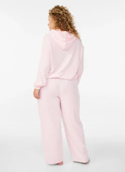 Hoodie aus weichem Velours mit Reißverschluss