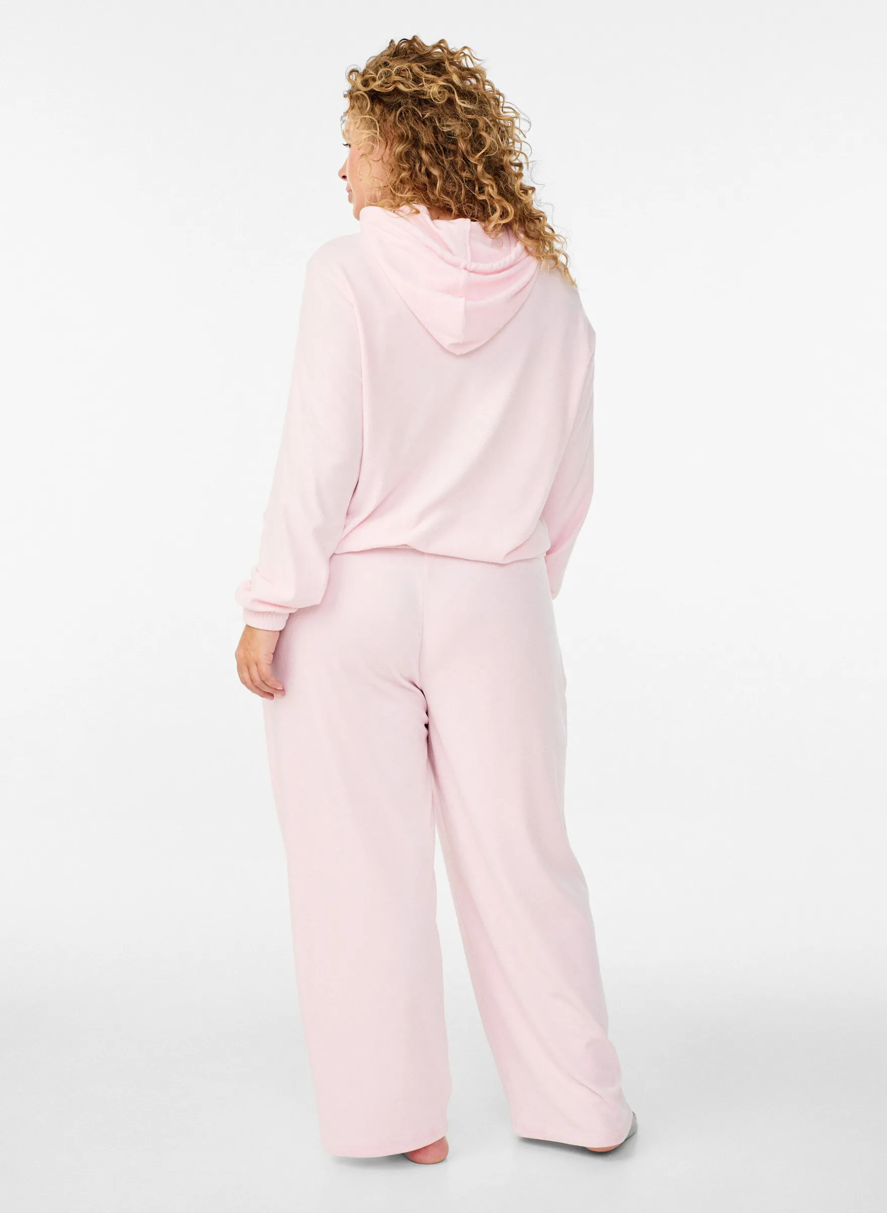 Hoodie aus weichem Velours mit Reißverschluss