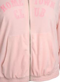Hoodie aus weichem Velours mit Reißverschluss