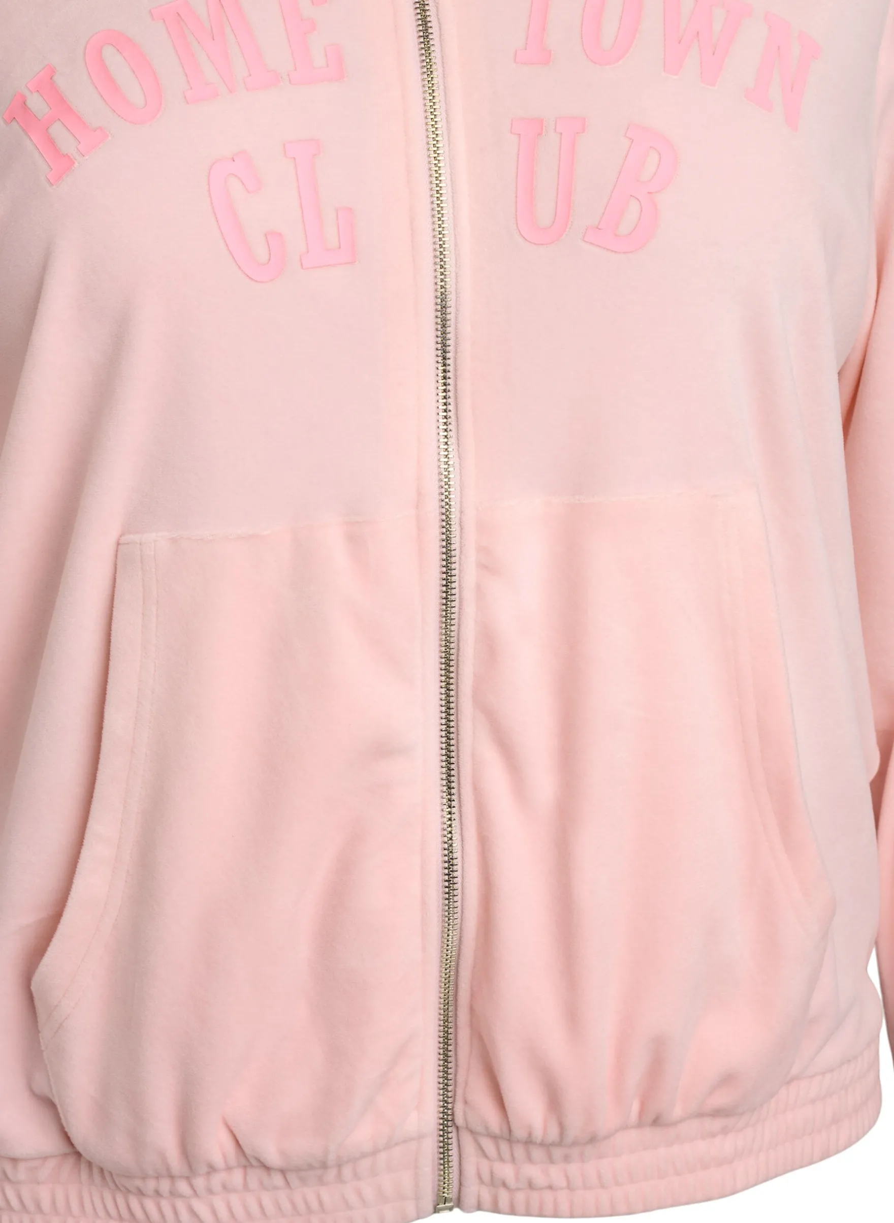 Hoodie aus weichem Velours mit Reißverschluss