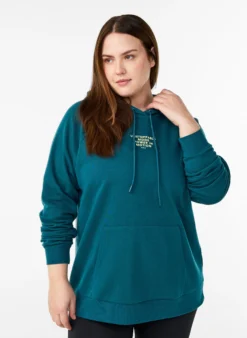 Hoodie mit gesticktem Frontmotiv