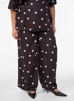 Hose aus Viskose mit Polka Dots und weitem Bein