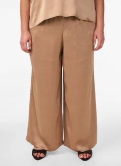 Hose in Satin-Optik mit weitem, geradem Bein