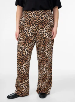 Hose mit geradem Bein und Leopardenmuster