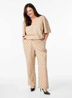Hose mit Polka Dots und geradem Bein