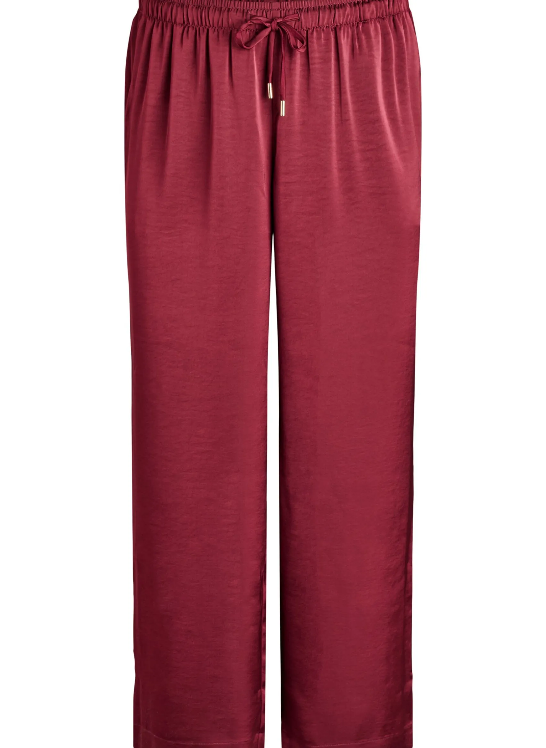 Hose mit Satin-Look, hoher Taille und weitem Bein