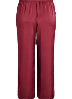 Hose mit Satin-Look, hoher Taille und weitem Bein