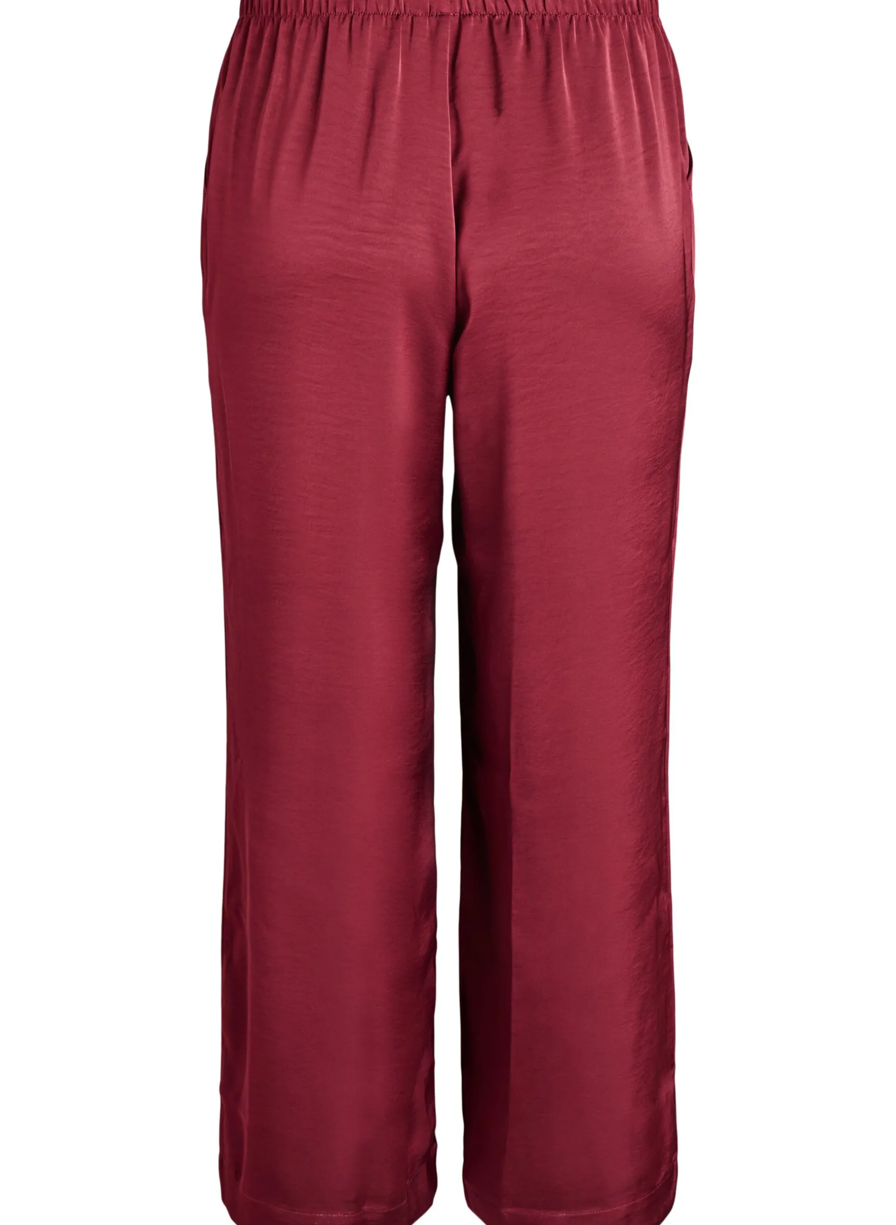 Hose mit Satin-Look, hoher Taille und weitem Bein