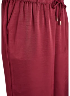 Hose mit Satin-Look, hoher Taille und weitem Bein
