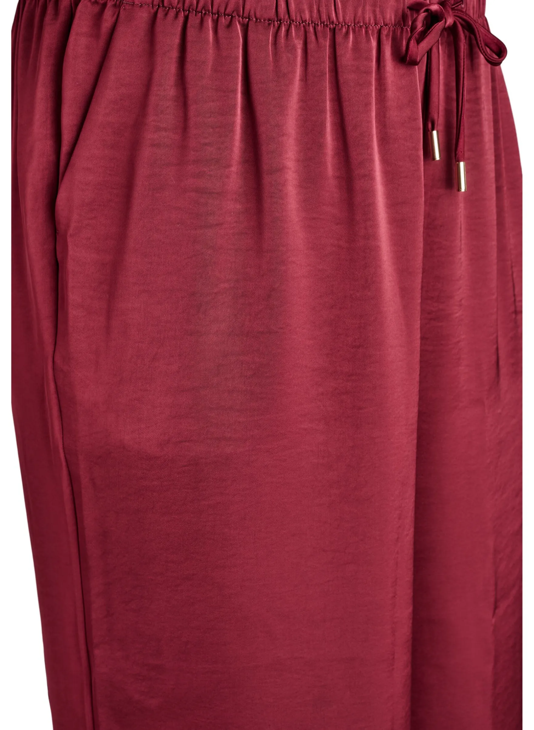 Hose mit Satin-Look, hoher Taille und weitem Bein