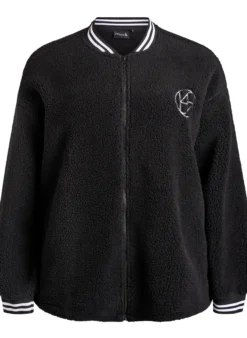 Jacke aus Teddyfleece mit Streifendetails