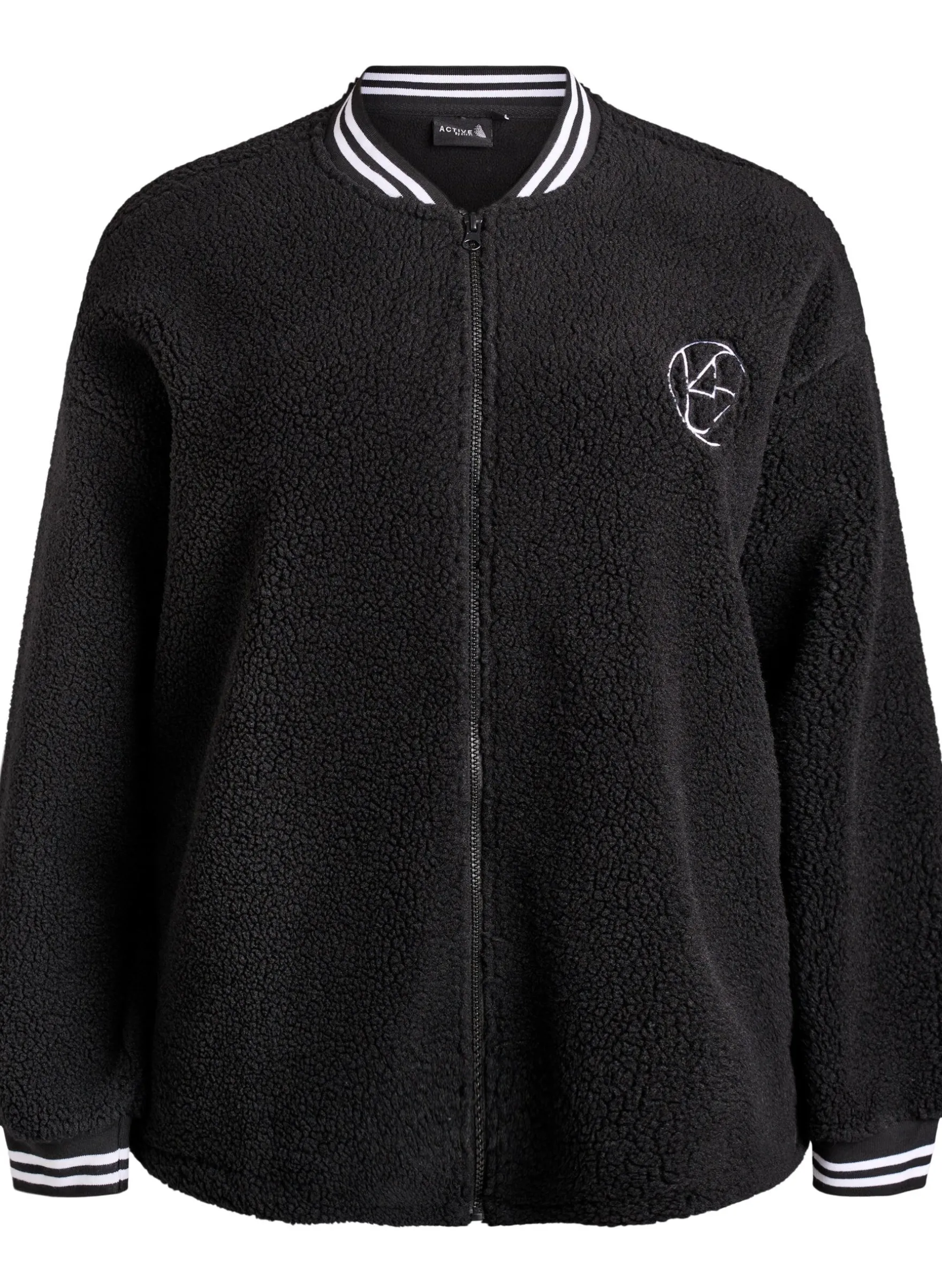 Jacke aus Teddyfleece mit Streifendetails