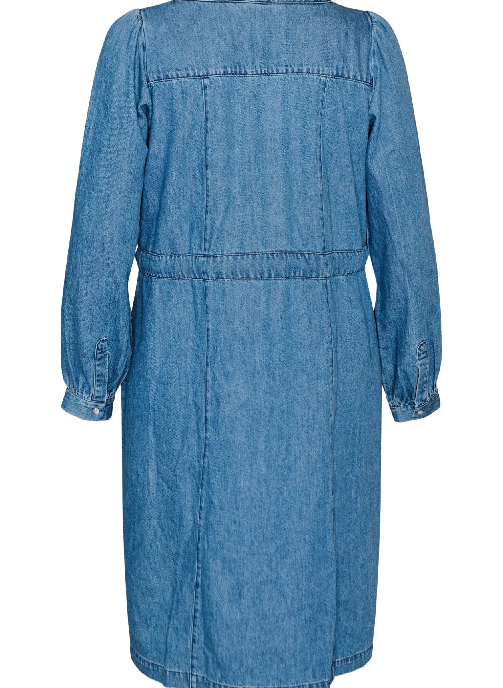Jeanskleid mit V-Ausschnitt und Bindegürtel