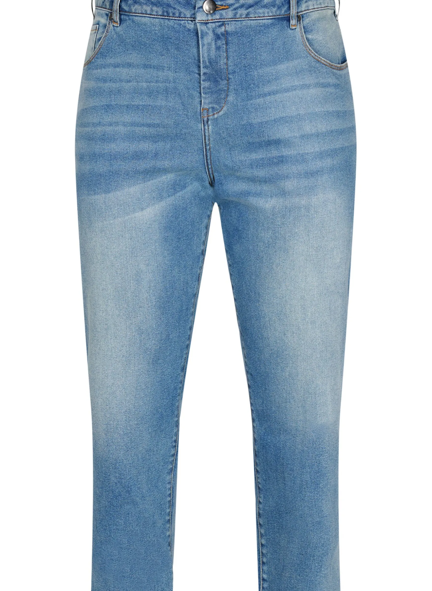 7/8-Jeans mit Fransensaum und hoher Taille