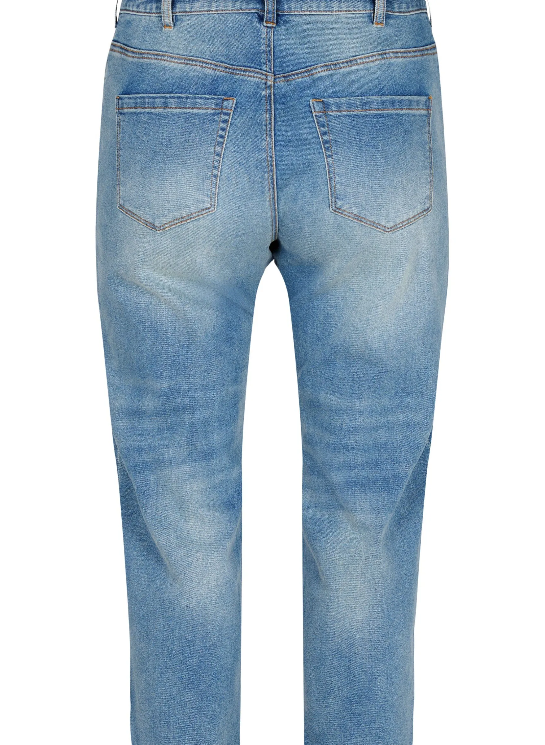 7/8-Jeans mit Fransensaum und hoher Taille