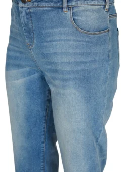 7/8-Jeans mit Fransensaum und hoher Taille