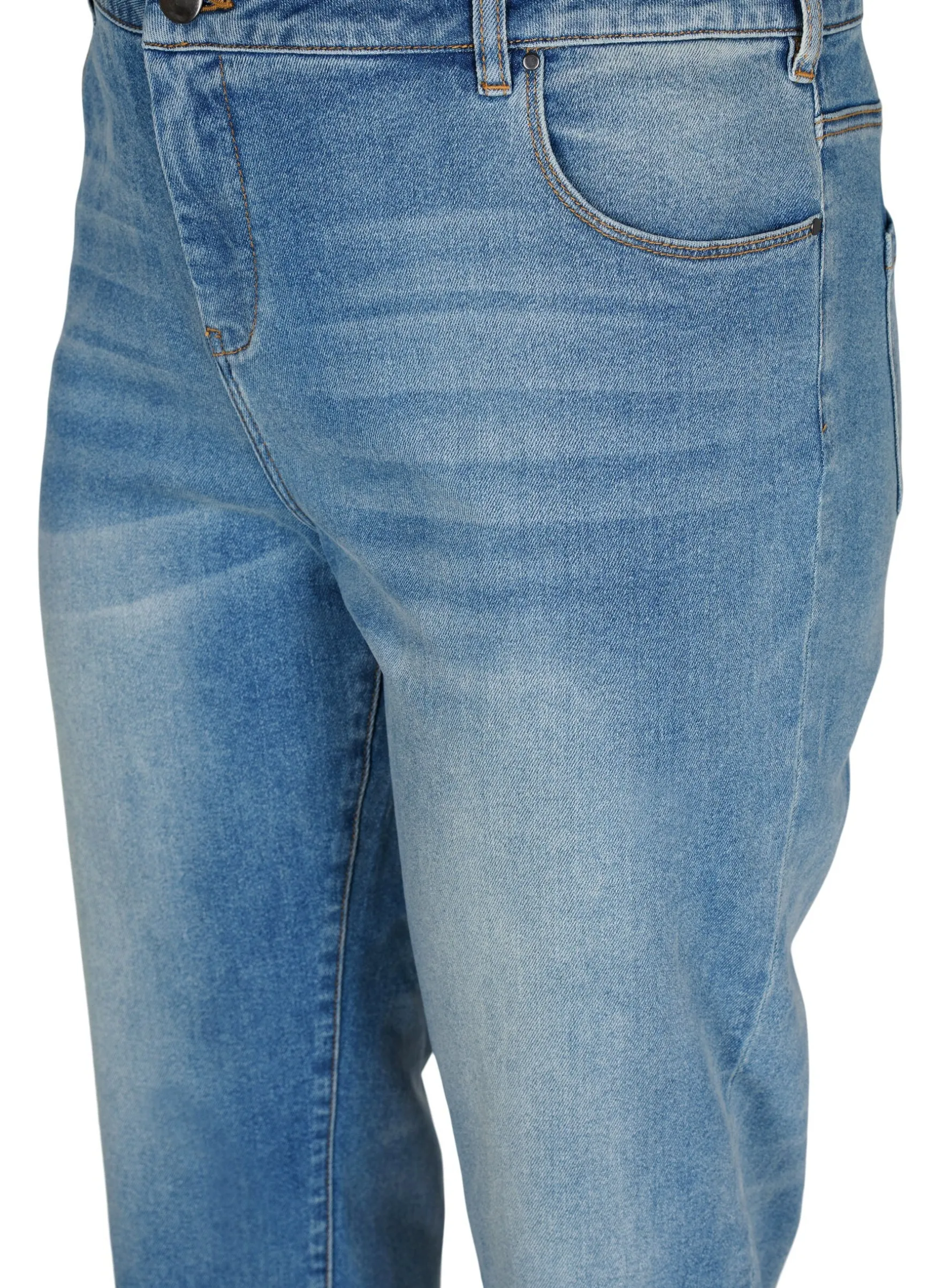 7/8-Jeans mit Fransensaum und hoher Taille