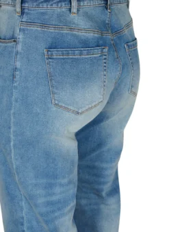 7/8-Jeans mit Fransensaum und hoher Taille