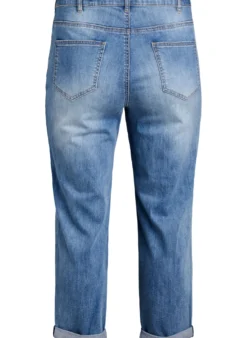 7/8-Jeans mit Umschlag und hoher Taille