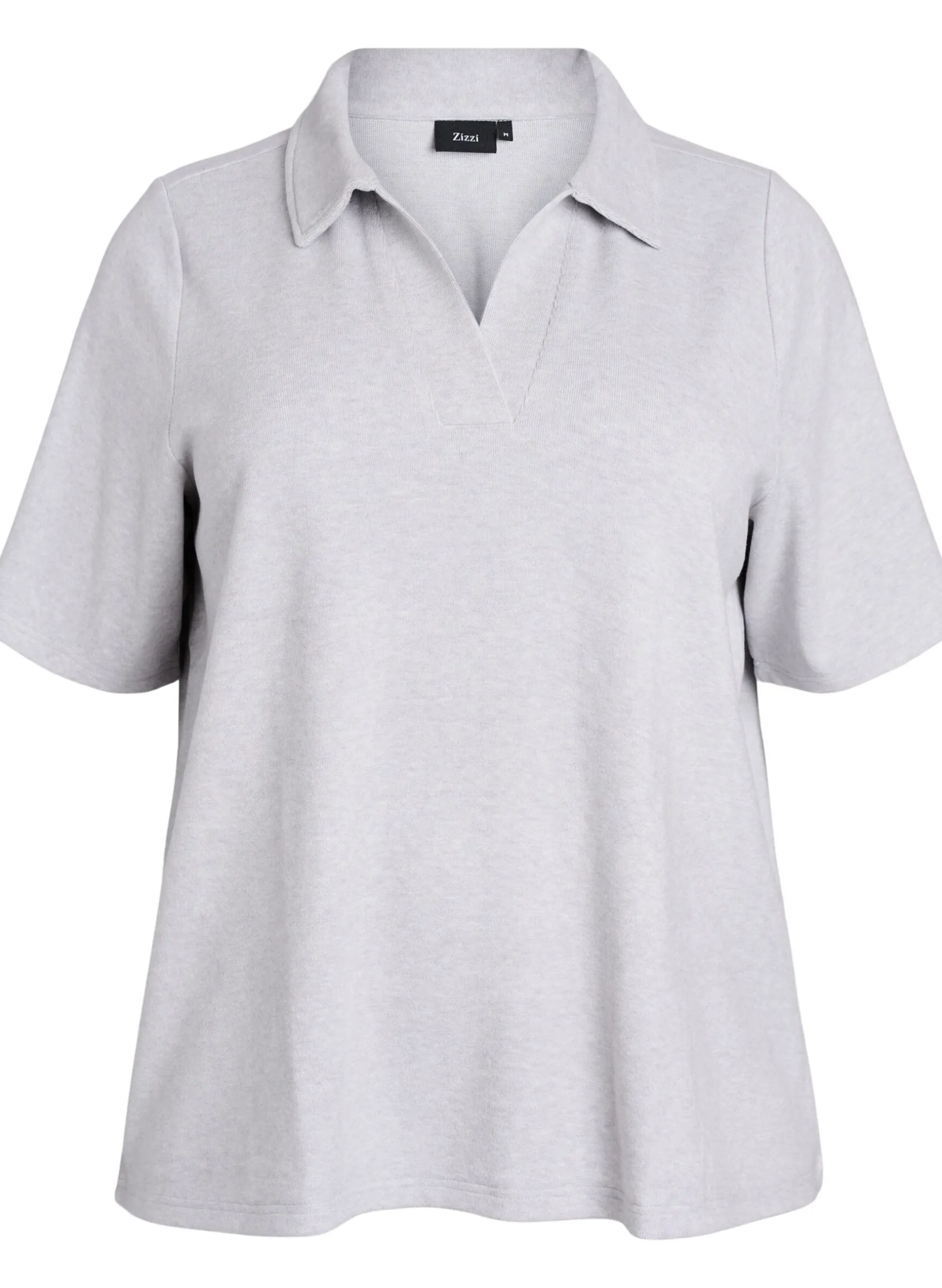 Jersey Bluse mit Kragen und kurzen Ärmeln