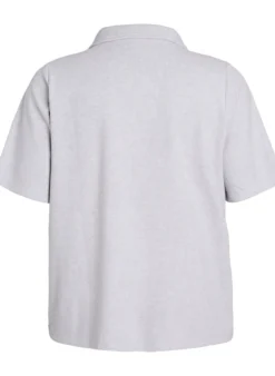 Jersey Bluse mit Kragen und kurzen Ärmeln