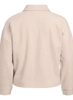 Jersey-Bluse mit Kragen und V-Ausschnitt