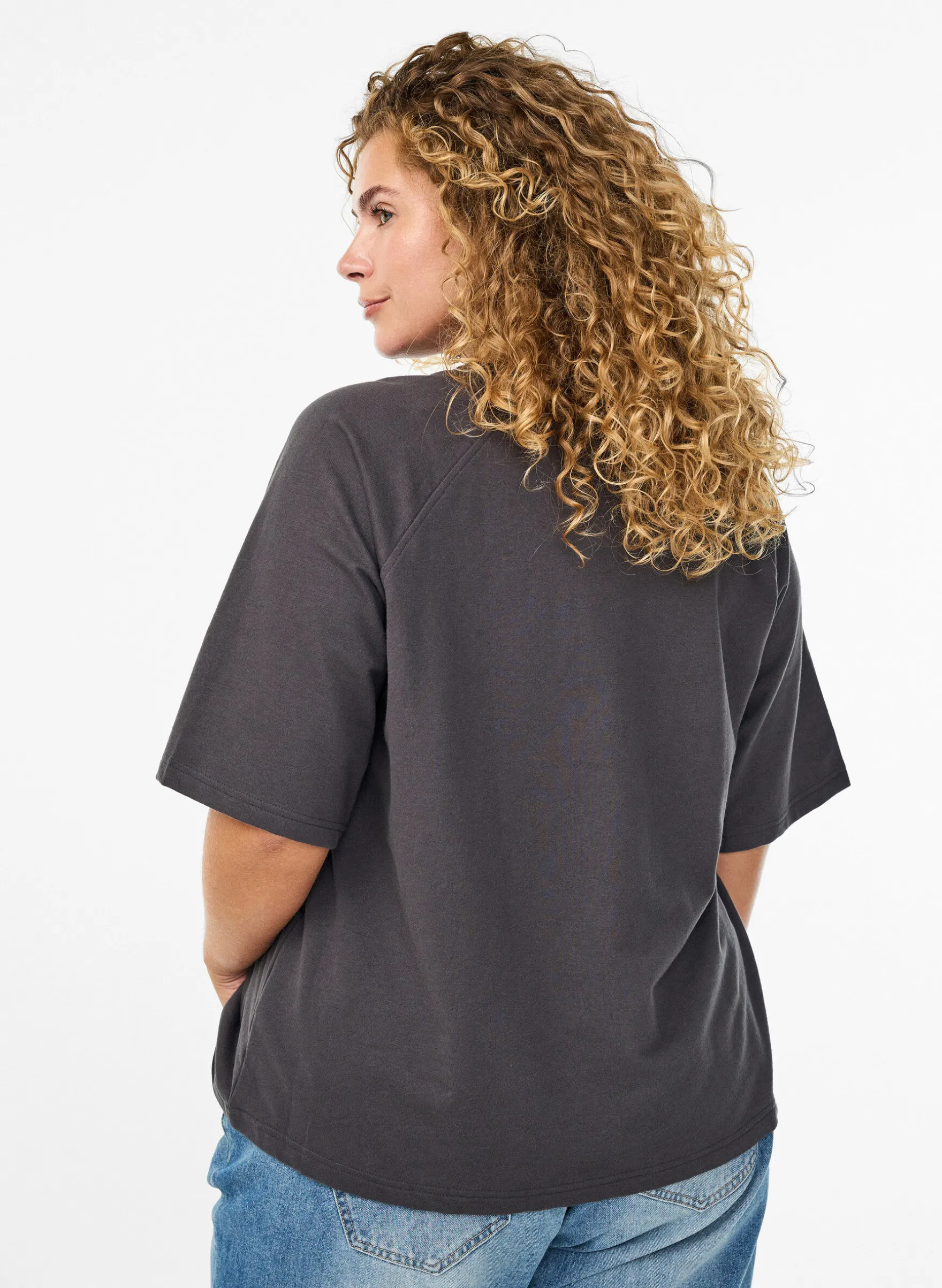 Jerseybluse mit 1/2-Raglanärmeln