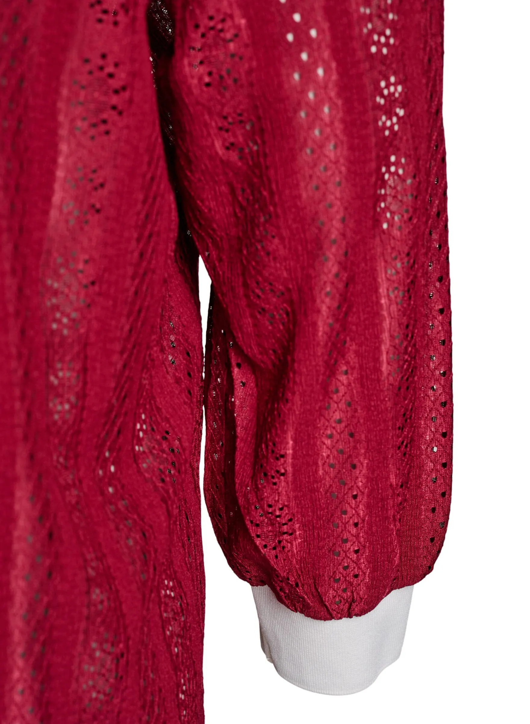 Jerseybluse mit Struktur und Kontrastdetails