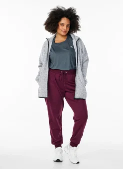 Jersey-Cardigan mit hohem Kragen und Reißverschluss