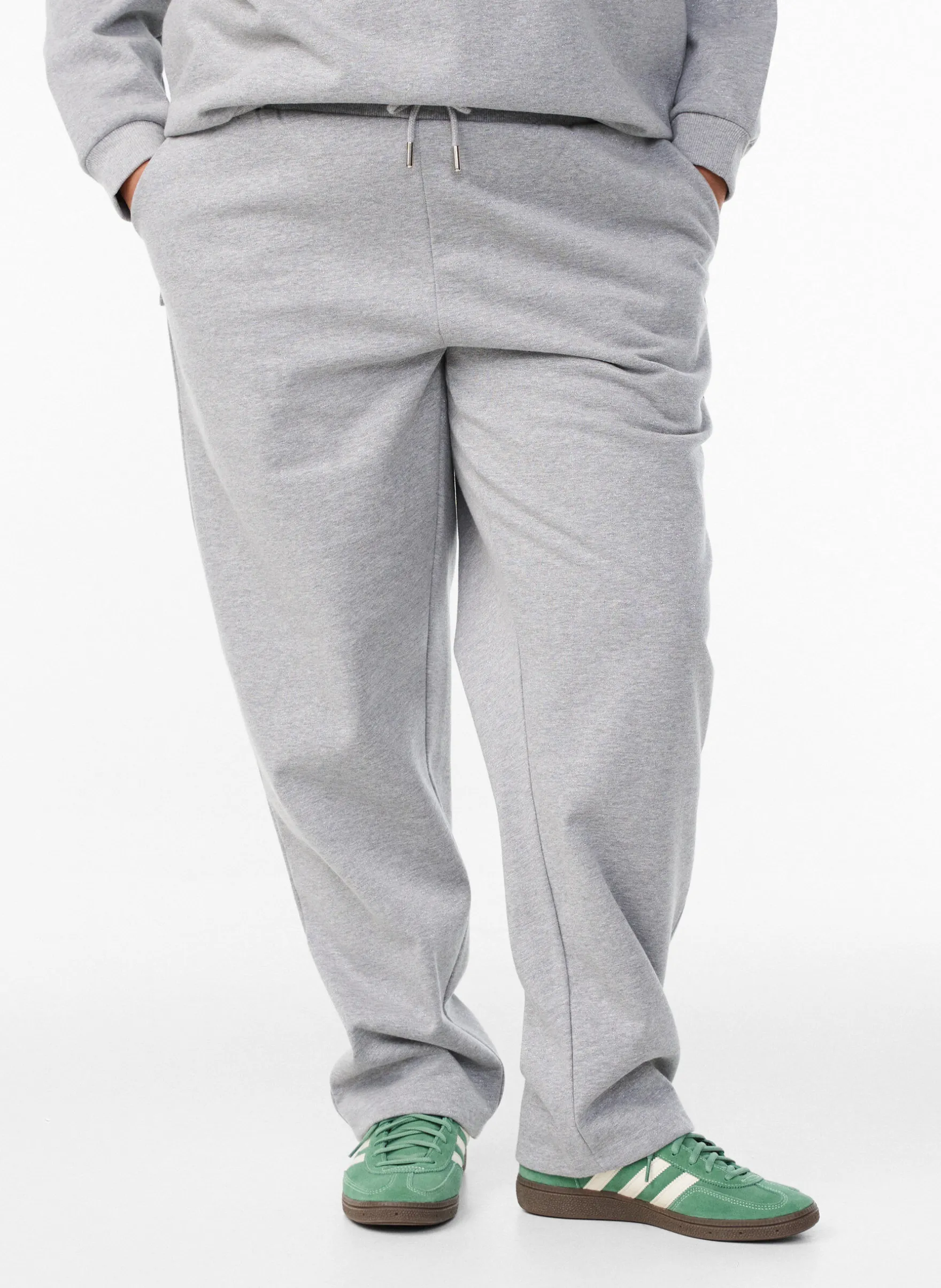 Jogginghose mit hoher Taille und glitzernder Ziernaht