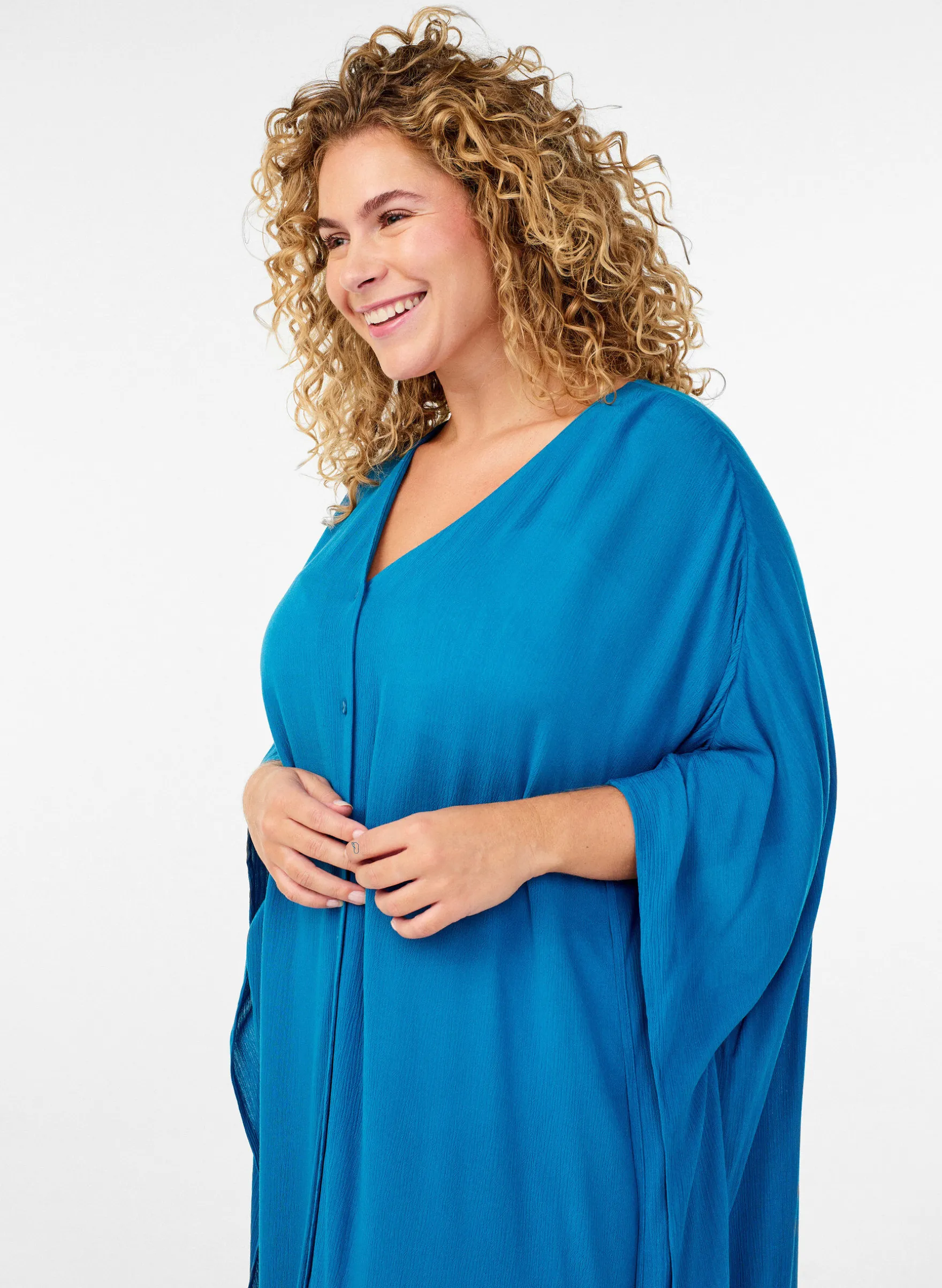 Kaftan-Strandkleid mit Knöpfen
