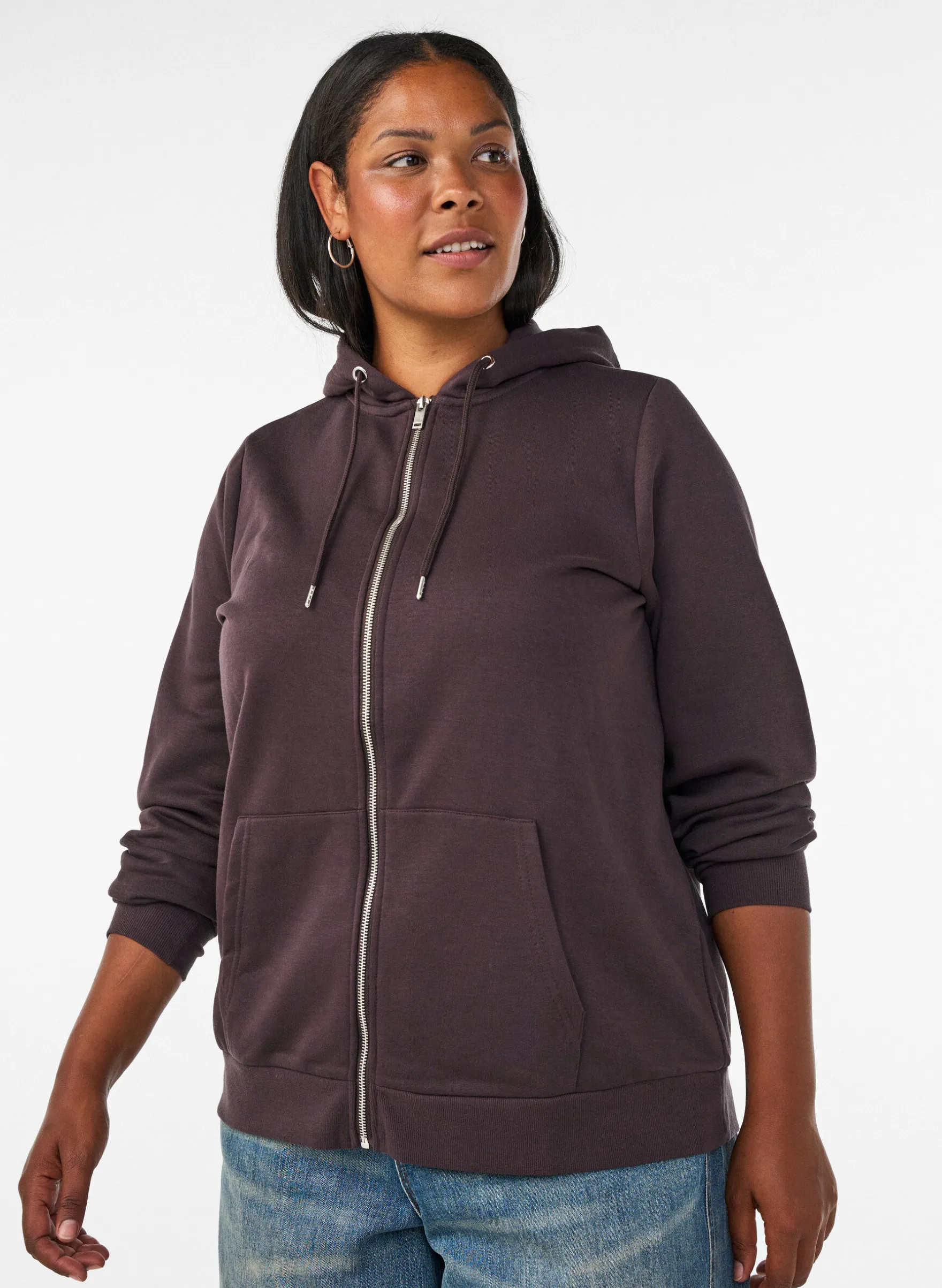 Kapuzensweatshirt mit Reißverschluss und Taschen
