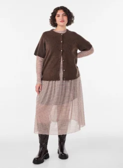 Karierte Bluse aus Mesh