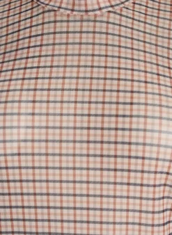 Karierte Bluse aus Mesh