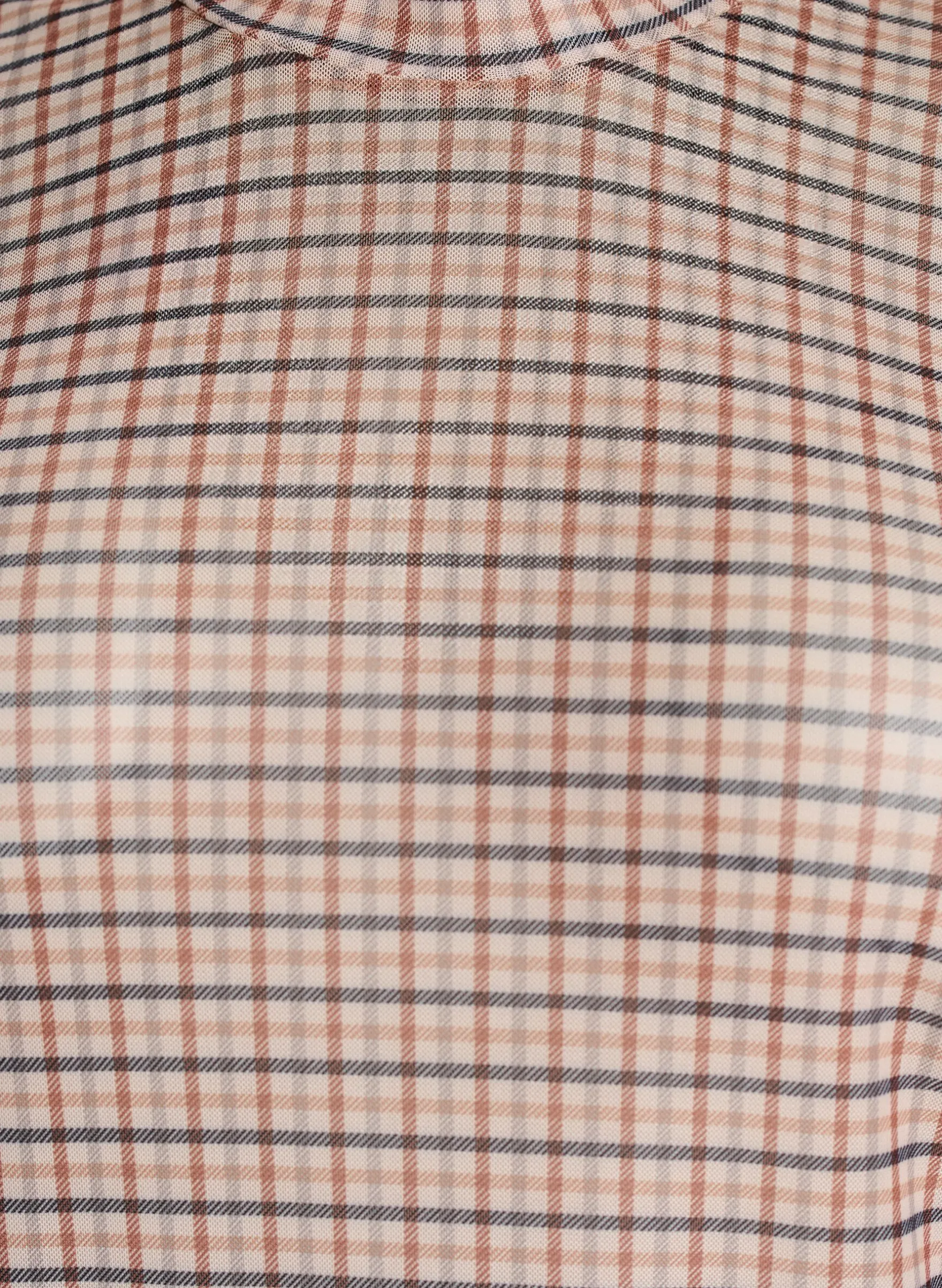Karierte Bluse aus Mesh