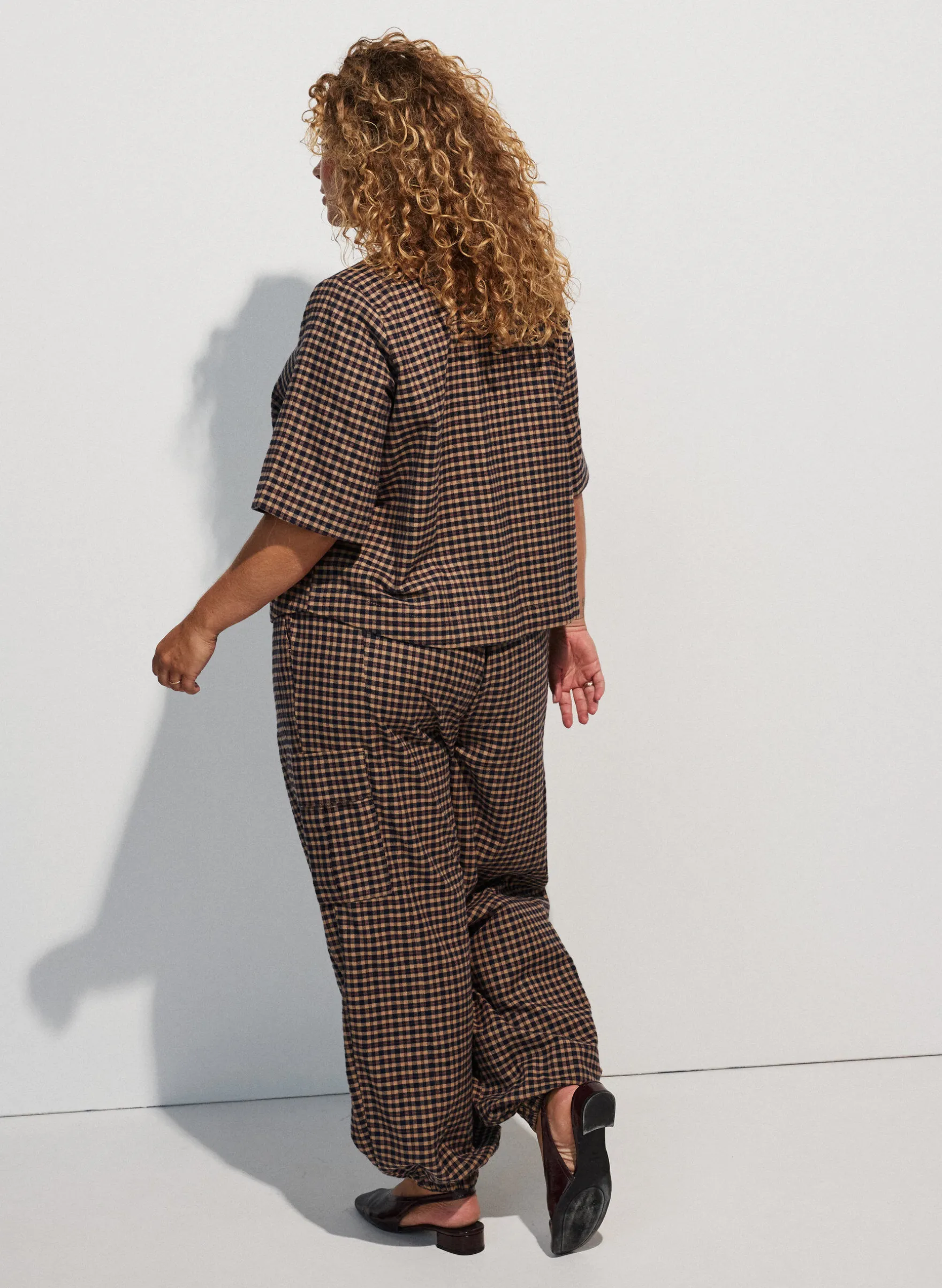 Karierte Bluse mit Brusttaschen