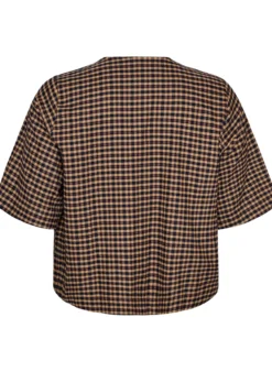 Karierte Bluse mit Brusttaschen