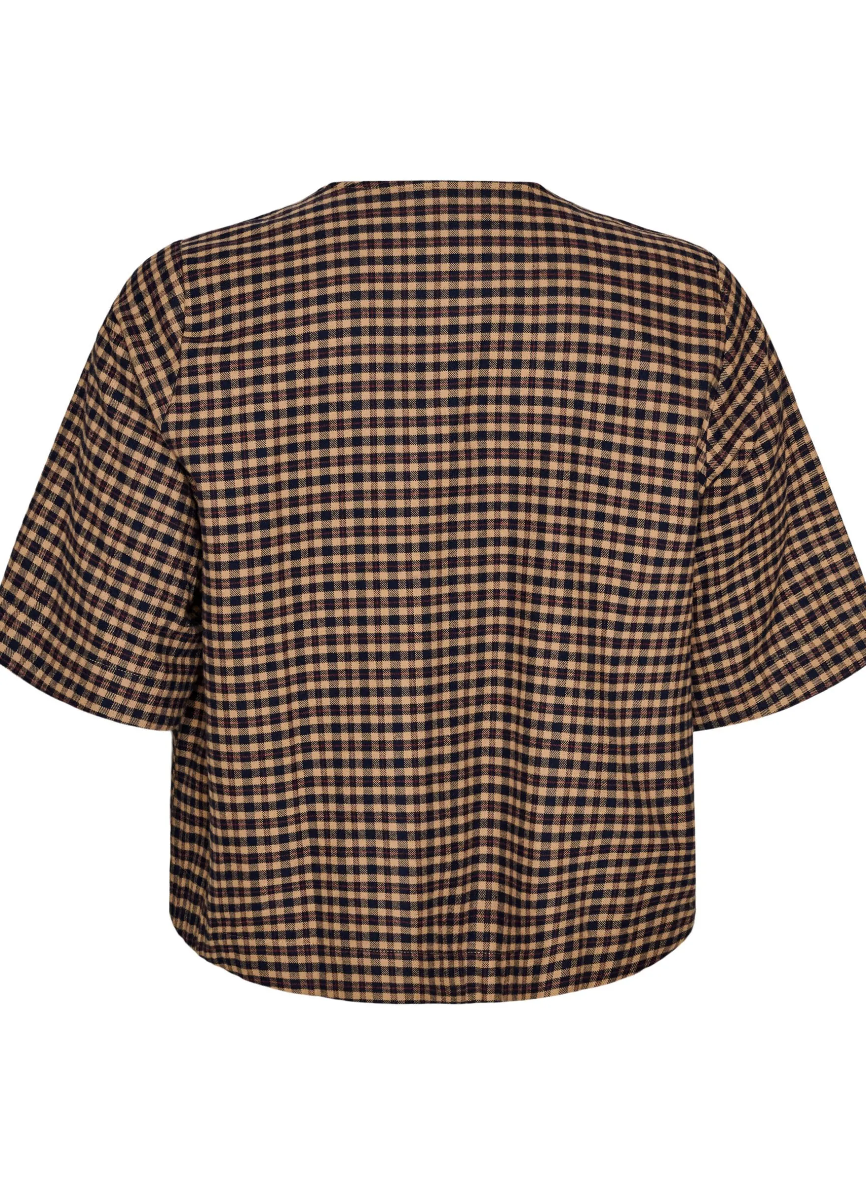 Karierte Bluse mit Brusttaschen
