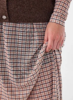 Karierter Midi-Rock aus Mesh