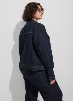 Klassische Jeansjacke mit Kontrastnähten