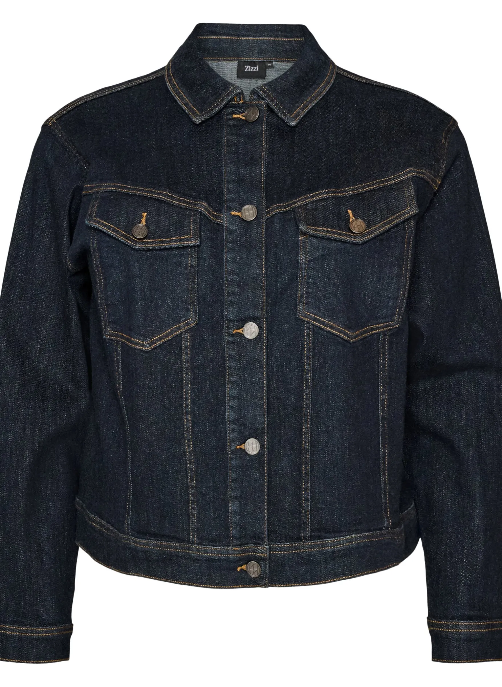 Klassische Jeansjacke mit Kontrastnähten