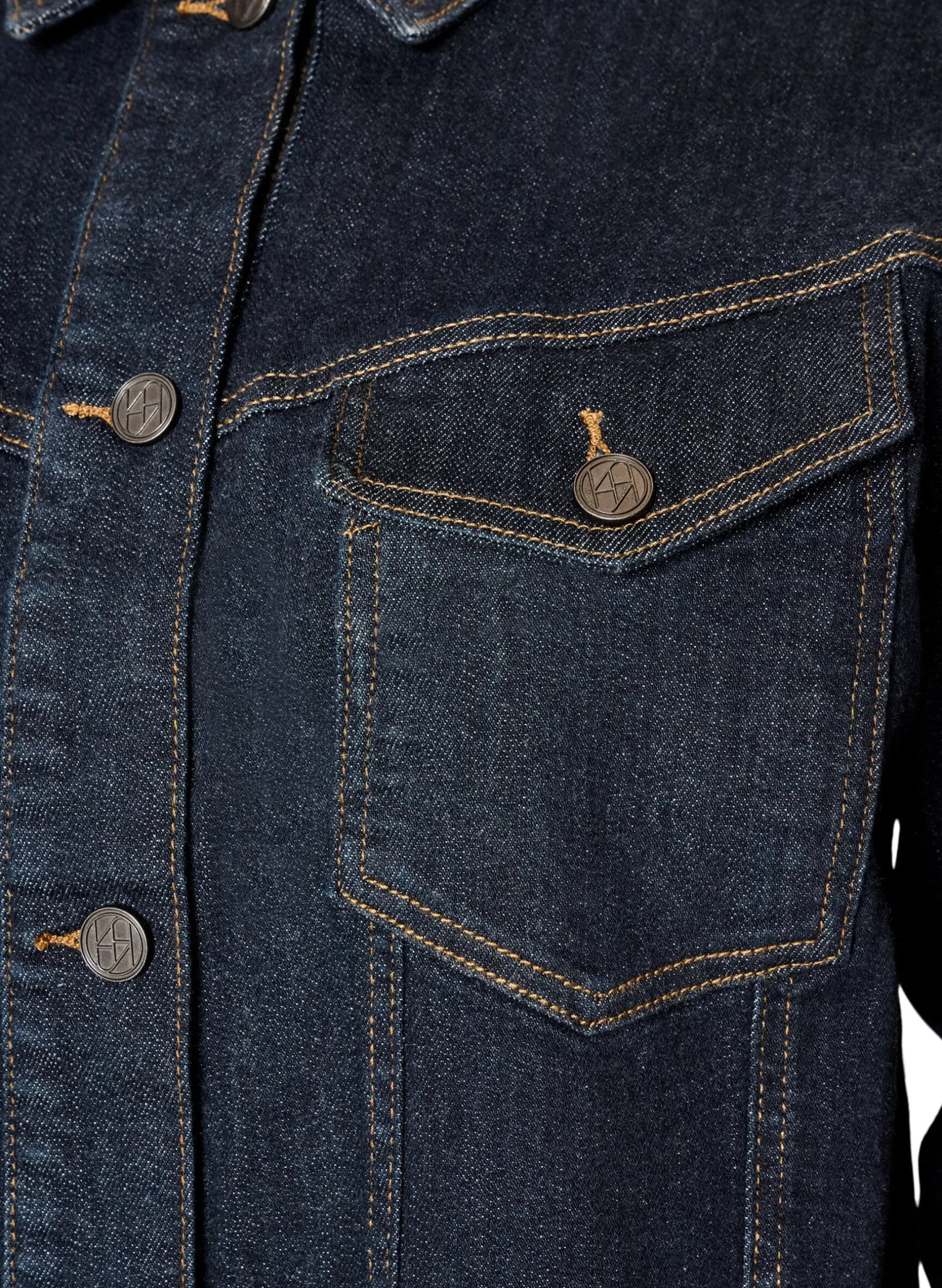Klassische Jeansjacke mit Kontrastnähten