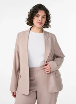 Klassischer Blazer mit Ein-Knopf-Verschluss und Taschen