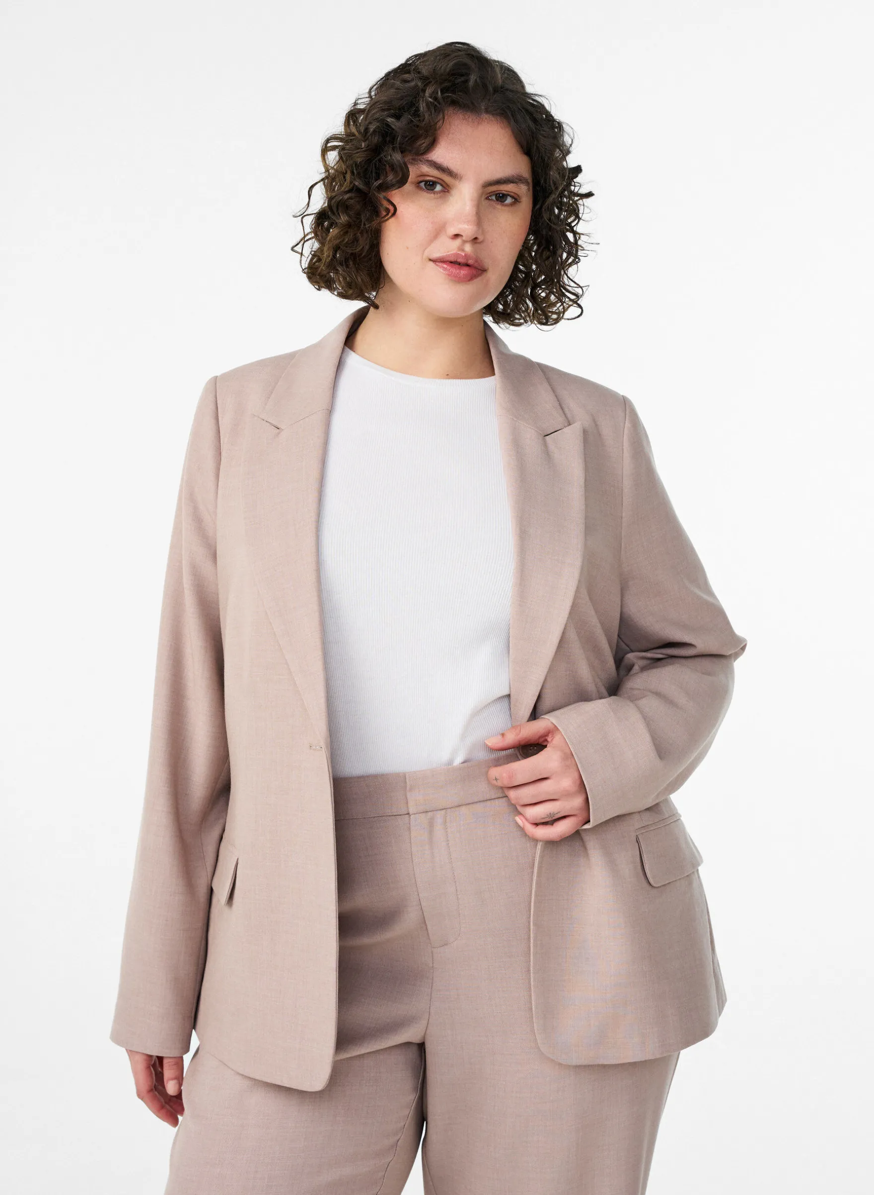 Klassischer Blazer mit Ein-Knopf-Verschluss und Taschen