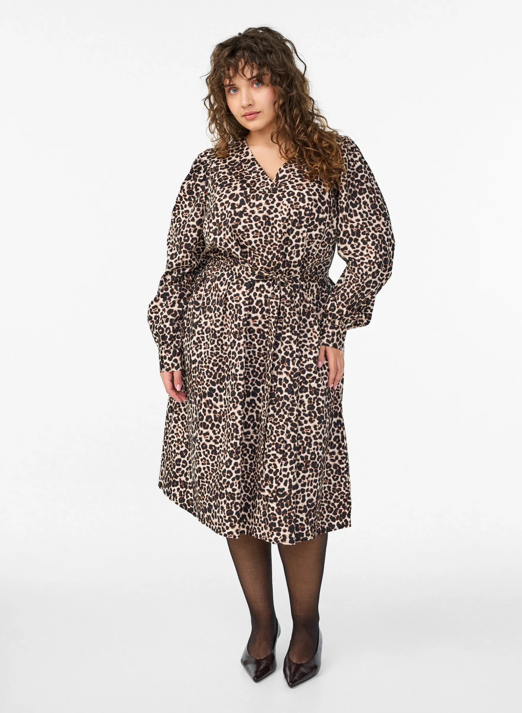 Kleid aus Bio-Baumwolle mit Bindegürtel