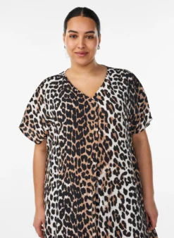 Kleid aus Viskose mit V-Ausschnitt