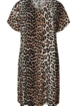Kleid aus Viskose mit V-Ausschnitt